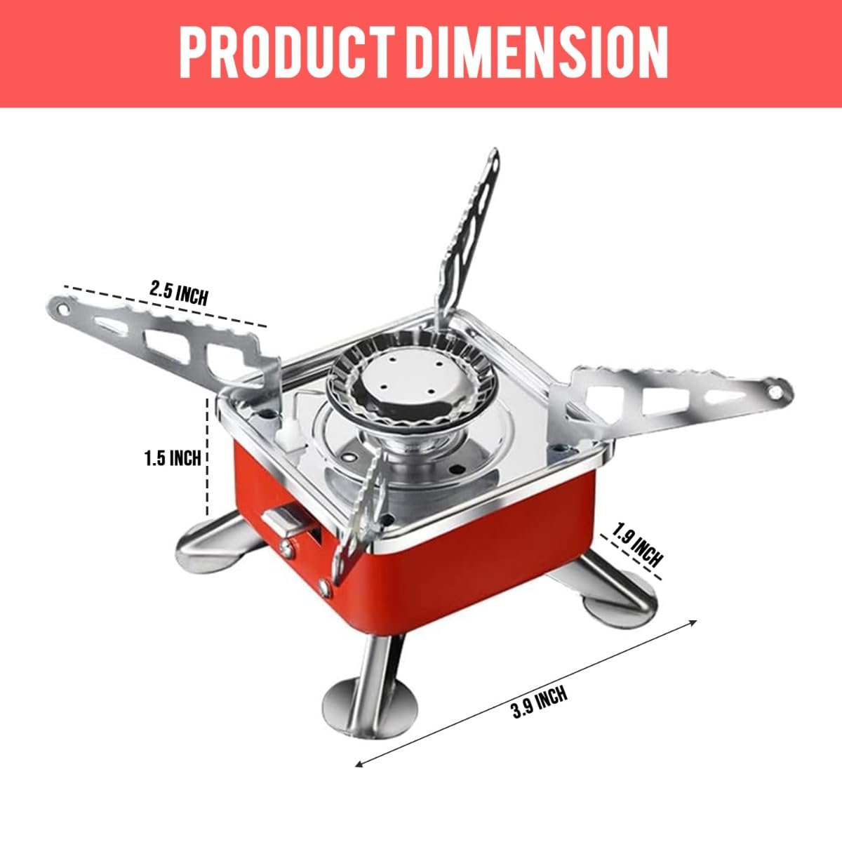 FlameX: Portable & Foldable Windproof Butane Camping Stove with High Heat Output for Outdoor Cooking, Hiking & Adventures