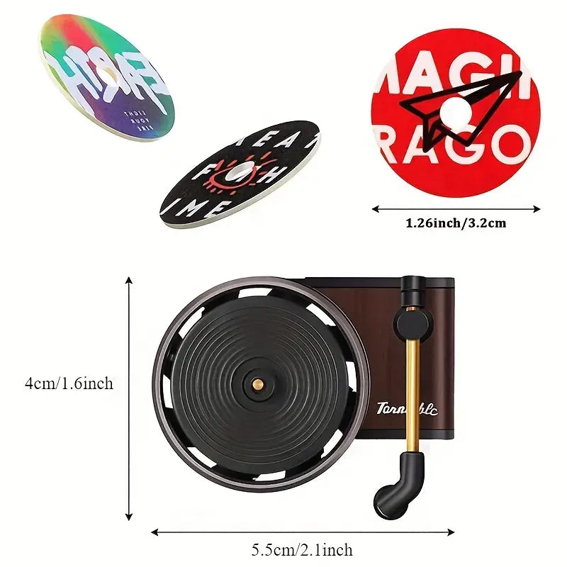Vintiq: Retro Turntable Car Air Freshener – Clip-On Rotating Vinyl Diffuser with Long-Lasting Aroma & Replacement Pads for Dashboard AC Vents