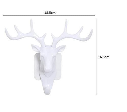 Velora: 2Pcs Heavy Duty Deer Head Antler Wall Hook with Adhesive Wall Mount Elegant Home Door Design for hanging keys, bags, Hat & Accesories