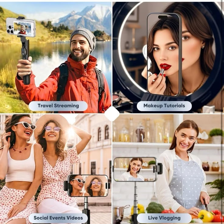 Camio: Magnetic Wireless Selfie Monitor & Rear Camera Preview Screen with 1080P Recording for iPhone & Android, Vlogging, TikTok & Live Streaming