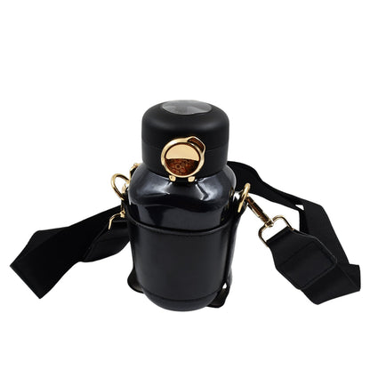 FashionCup: LED Temperature Display Thermos Bottle with Strap, Vacuum Insulated for Hot & Cold Drinks