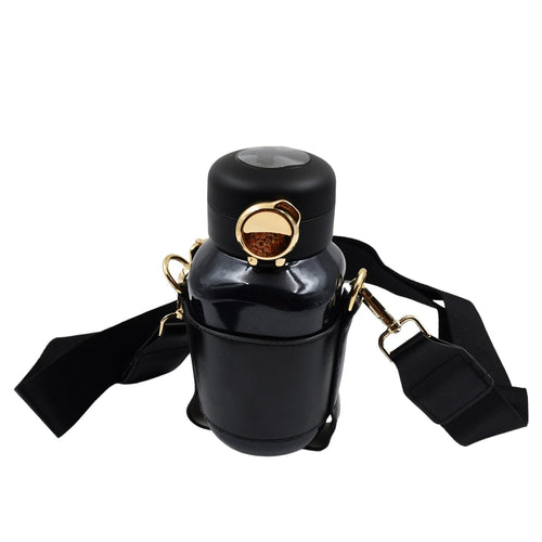 FashionCup: LED Temperature Display Thermos Bottle with Strap, Vacuum Insulated for Hot & Cold Drinks