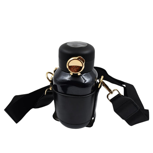 FashionCup: LED Temperature Display Thermos Bottle with Strap, Vacuum Insulated for Hot & Cold Drinks
