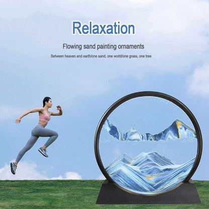 SandFlow: 3D Moving Sand Art Picture with Liquid Glass Landscape for Home & Office Desk Décor