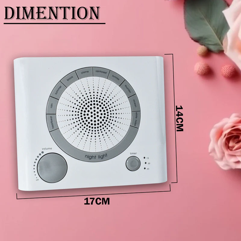 DreamWave: Sleep Therapy Sound Machine with Natural Soothing Sounds, Anxiety Relief, Auto-Off Timer & Battery/Adapter Power Options