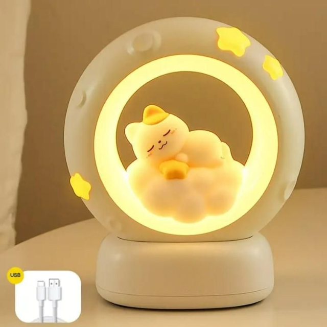 PawPop: Adorable Cat-Shaped LED Night Light – USB Rechargeable Lamp with Tap Control & Adjustable Brightness for Cozy Ambiance & Gifting
