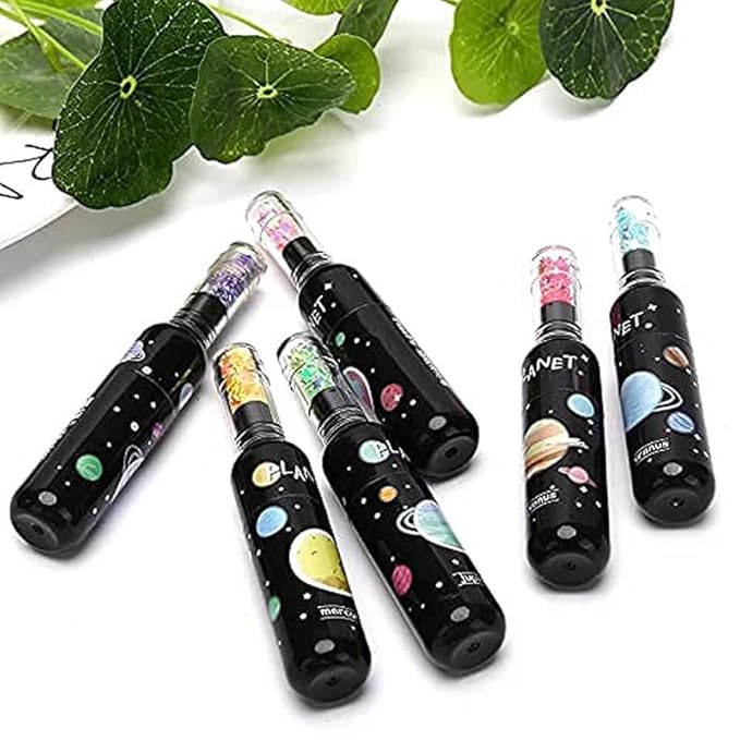 Zap: Space-Themed Highlighter Set with Fluorescent Neon Colors & Unique Planet Design (6 Pcs)