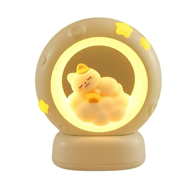 PawPop: Adorable Cat-Shaped LED Night Light – USB Rechargeable Lamp with Tap Control & Adjustable Brightness for Cozy Ambiance & Gifting