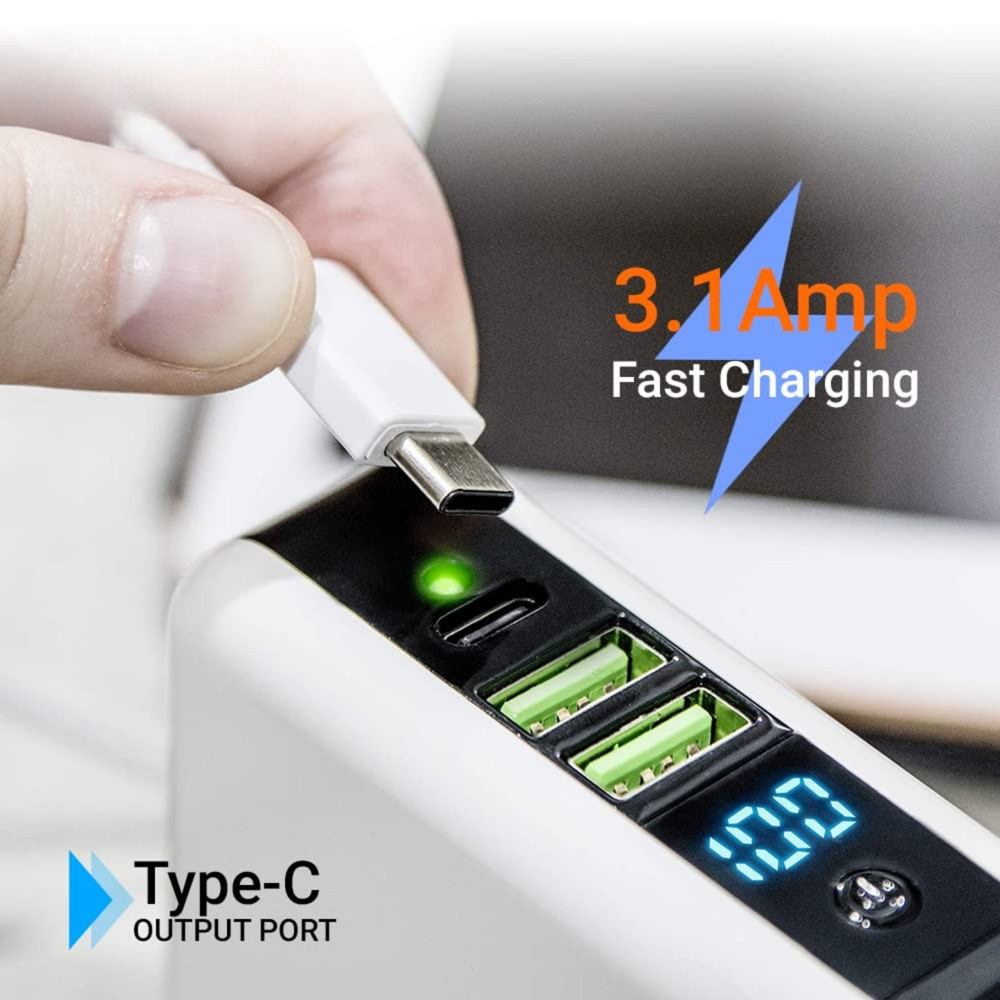 Buddy: 5-in-1 Wireless Charging Power Bank (5200mAh) with Fast Charging, PD 3.0, Qi Dock, LED Display & Built-In Wall Plug for iPhone, Android & More