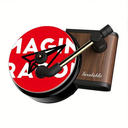 Vintiq: Retro Turntable Car Air Freshener – Clip-On Rotating Vinyl Diffuser with Long-Lasting Aroma & Replacement Pads for Dashboard AC Vents