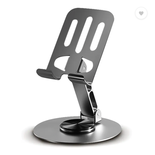 Rotaty: Adjustable Universal Mobile & Tablet Stand, 360° Rotating, Foldable Phone Holder with Stable Metal Base, Anti-Slip Pad & Height Adjustment for Desk & Tabletop Use