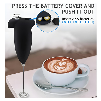 Frothi: Portable Handheld Coffee Frother for Latte, Cappuccino & Beverages, High-Speed Electric Milk Frother with Stainless Steel Whisk
