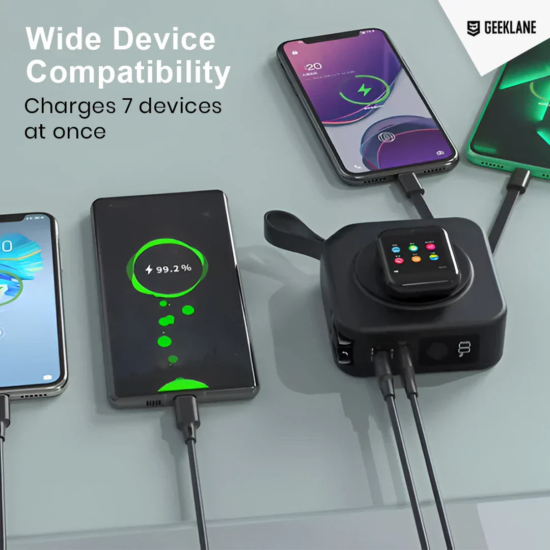 Voyager: Premium All-in-One MagSafe LiPo Power Bank with PD, Built-in Cables & Outlet Prongs for Ultimate Charging Convenience