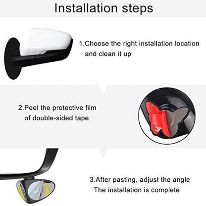 ClearView: 360° Adjustable Car Blind Spot Mirror (Set of 2) – HD Glass Convex Rearview Mirror for Cars, Trucks & Vans