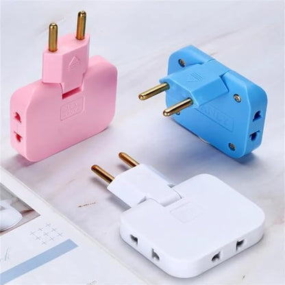 FlexiPlug: 2Pcs — 3-in-1 Foldable Multiplug Adapter with 180° Rotation & Slim Design for Cramped Spaces, Travel, Desk & Daily Use