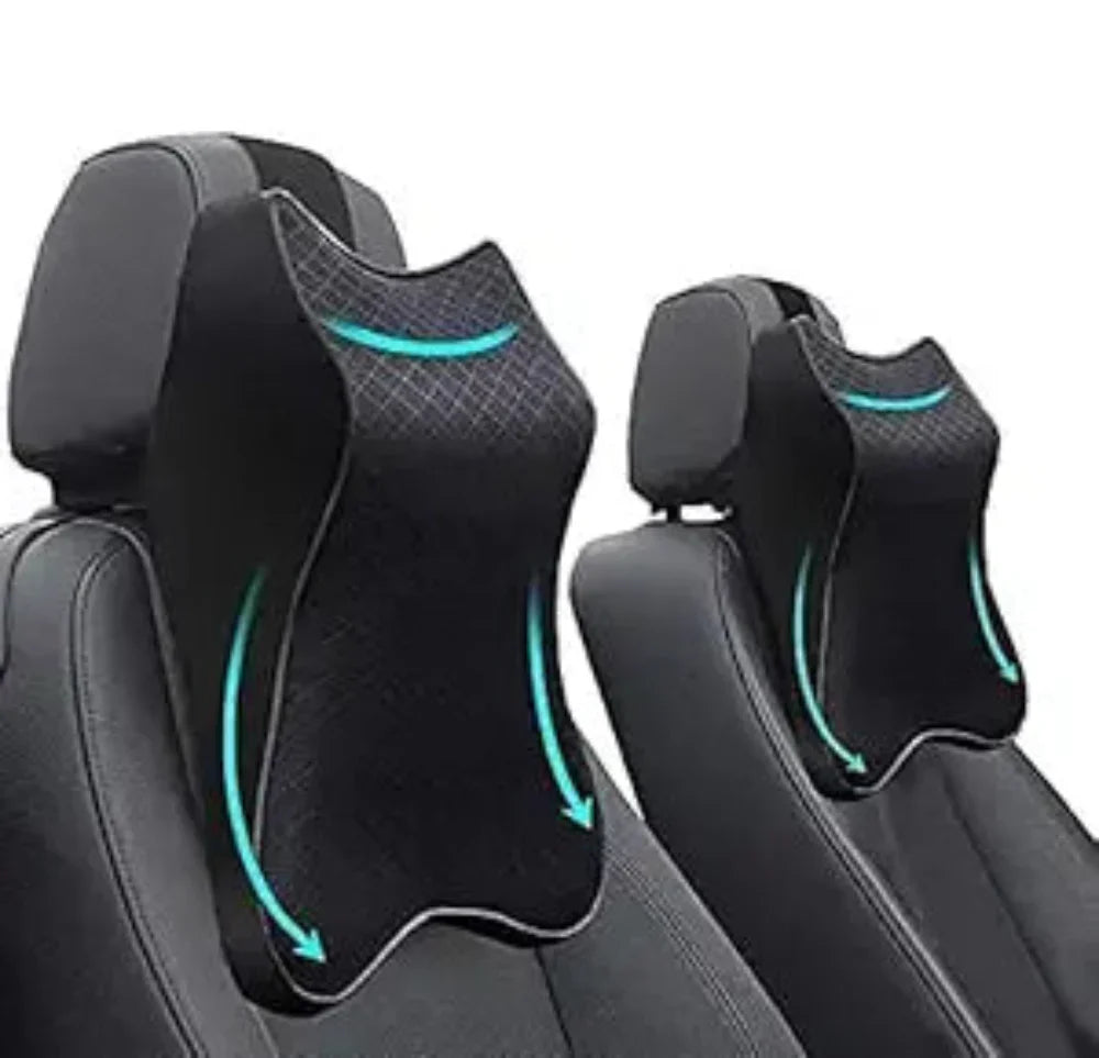 RoadEase: Ultra-Soft Memory Foam Car Neck Pillow with Ergonomic Support & Washable Velvet Cover for Comfortable Rides