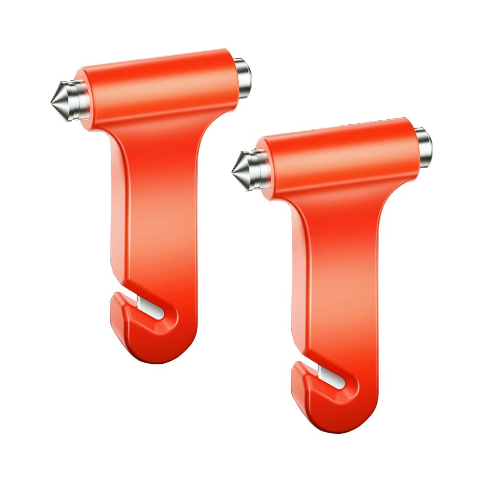 BreakOut: Emergency Car Glass Breaker & Seatbelt Cutter, Dual Steel-Headed Safety Hammer for Quick Escape During Accidents or Emergencies