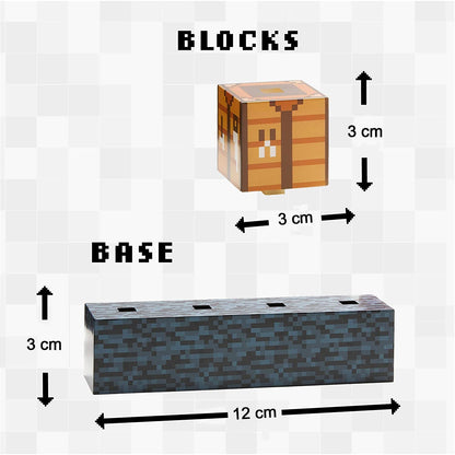 BlockCraft: Minecraft LED Lamp Building Blocks with Stackable Design, USB-Powered Night Light, Fun Desk Setup for Gamers & Streamers