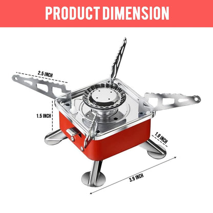 FlameX: Portable & Foldable Windproof Butane Camping Stove with High Heat Output for Outdoor Cooking, Hiking & Adventures