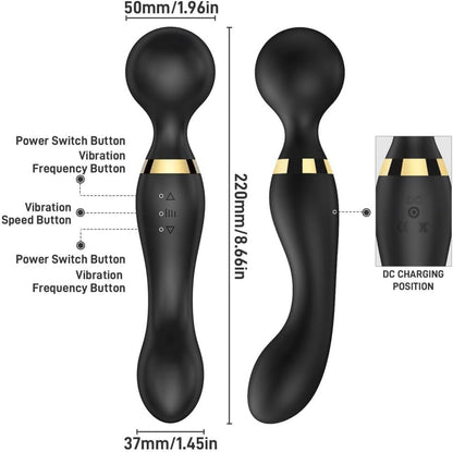Vellura: Electric Full Body Massager Wand with Dual Heads & 10 Vibration Modes – Handheld Deep Tissue Relief for Neck, Back & Shoulder Pain