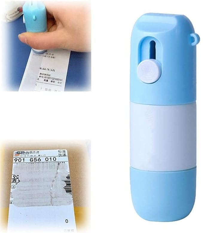InkWipe: Thermal Paper Privacy Correction Fluid with Built-In Cutter – 2-in-1 Concealer for Package Labels, Receipts & Personal Info Protection