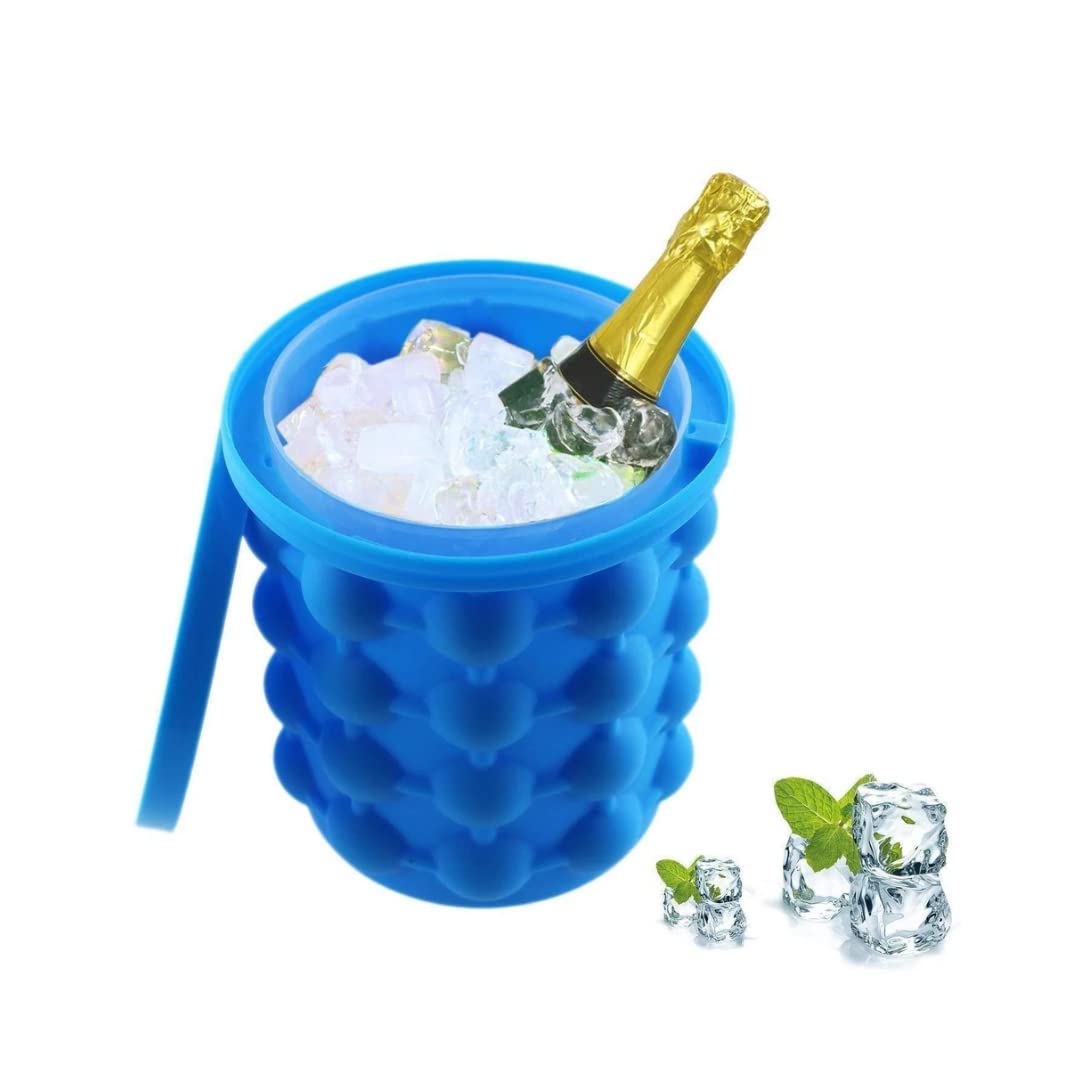 Chillix: 2-in-1 Silicone Ice Cube Bucket with Lid – Ice Tray & Storage Container for Freezers, Cocktails, Whiskey, Cold Beverages & Party Use