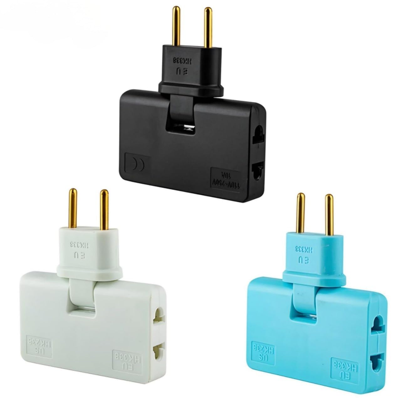 FlexiPlug: 2Pcs — 3-in-1 Foldable Multiplug Adapter with 180° Rotation & Slim Design for Cramped Spaces, Travel, Desk & Daily Use