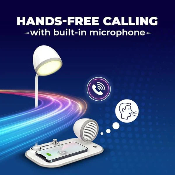 Zylo: 3-in-1 Desk Lamp with 15W Wireless Charger, 10W Bluetooth Speaker & Adjustable tactile Brightness Knob