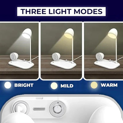 Zylo: 3-in-1 Desk Lamp with 15W Wireless Charger, 10W Bluetooth Speaker & Adjustable tactile Brightness Knob
