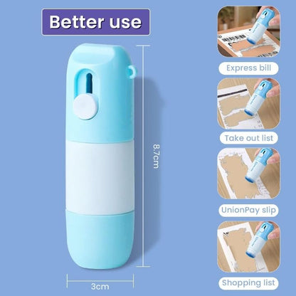 InkWipe: Thermal Paper Privacy Correction Fluid with Built-In Cutter – 2-in-1 Concealer for Package Labels, Receipts & Personal Info Protection