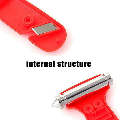 BreakOut: Emergency Car Glass Breaker & Seatbelt Cutter, Dual Steel-Headed Safety Hammer for Quick Escape During Accidents or Emergencies