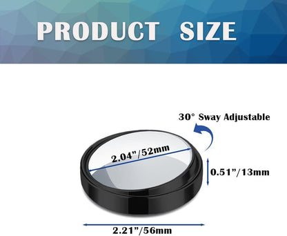 BlindSpot: 360° Wide-Angle Convex Blind Spot Mirrors, HD Glass Stick-On Side Rear View Mirrors for Cars, SUVs & Trucks (Pack of 2)