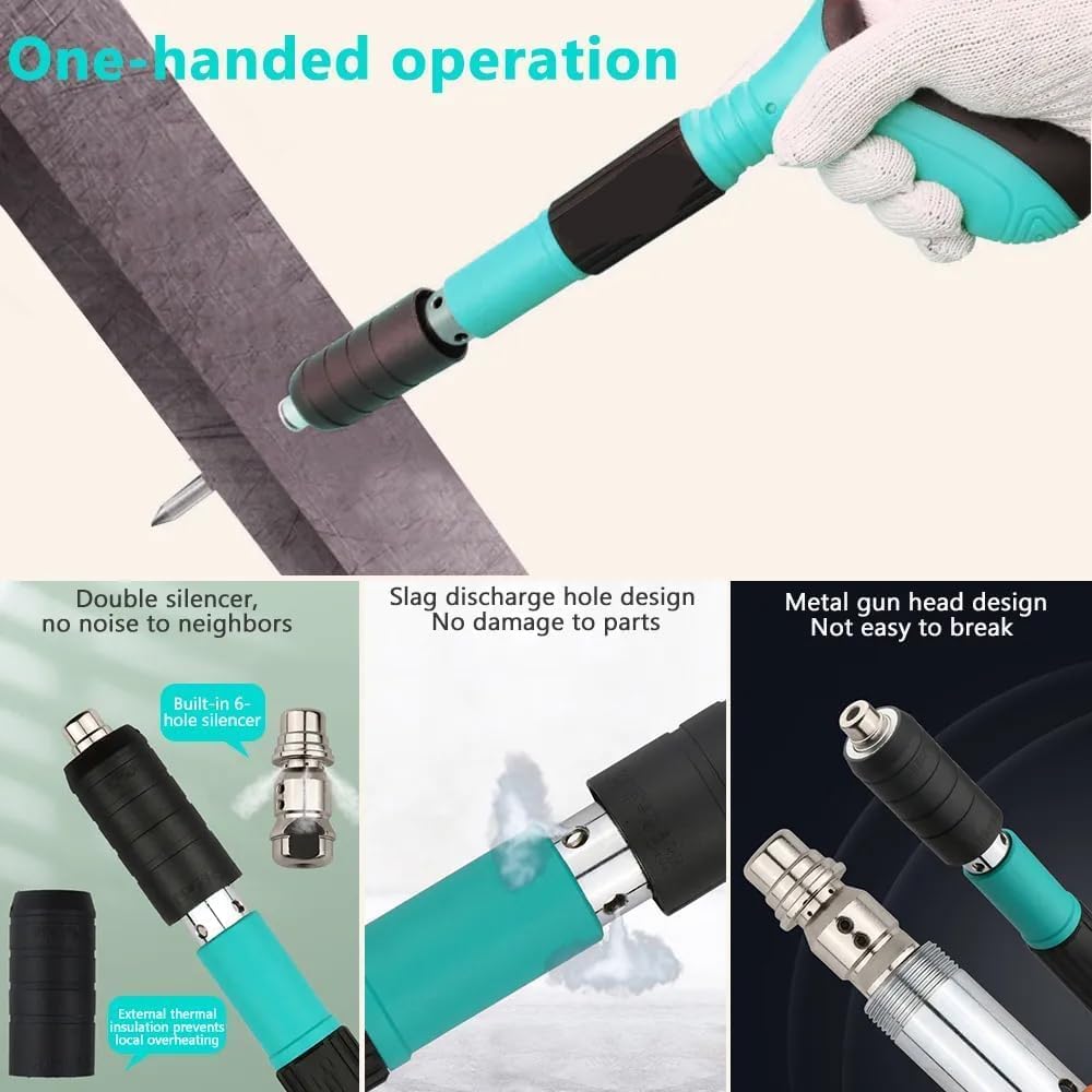 Shooter: Adjustable Manual Concrete Nail Gun for Wall Fixing, Woodworking & Portable Nail Shooting