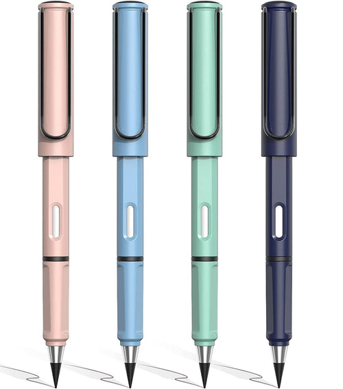 EverWrite: Pack of 4 Reusable Inkless Pencil – Everlasting Infinity Pencil with Eraser for Writing, Sketching & Drawing