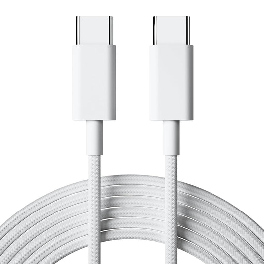 Nylo: USB-C to USB-C Fast Charging Data Cable, Nylon Braided Cable with PD Fast Charge, Data Sync for iPhone 16/16e/15 Series, MacBook & USB-C Devices