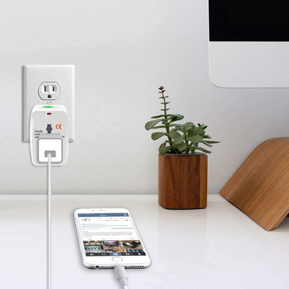 PluGo: Universal Travel Adapter with USB, All-in-One International Plug Adapter for Charging & Appliances Compact Worldwide Adapter for Travel