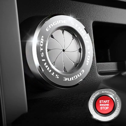 Ignitron: Engine Start/Stop Button Cover with Zinc Alloy Rotary Ring, Stylish Ignition Protector for Cars, SUVs & Motorcycles (Tungsten Gold Finish)