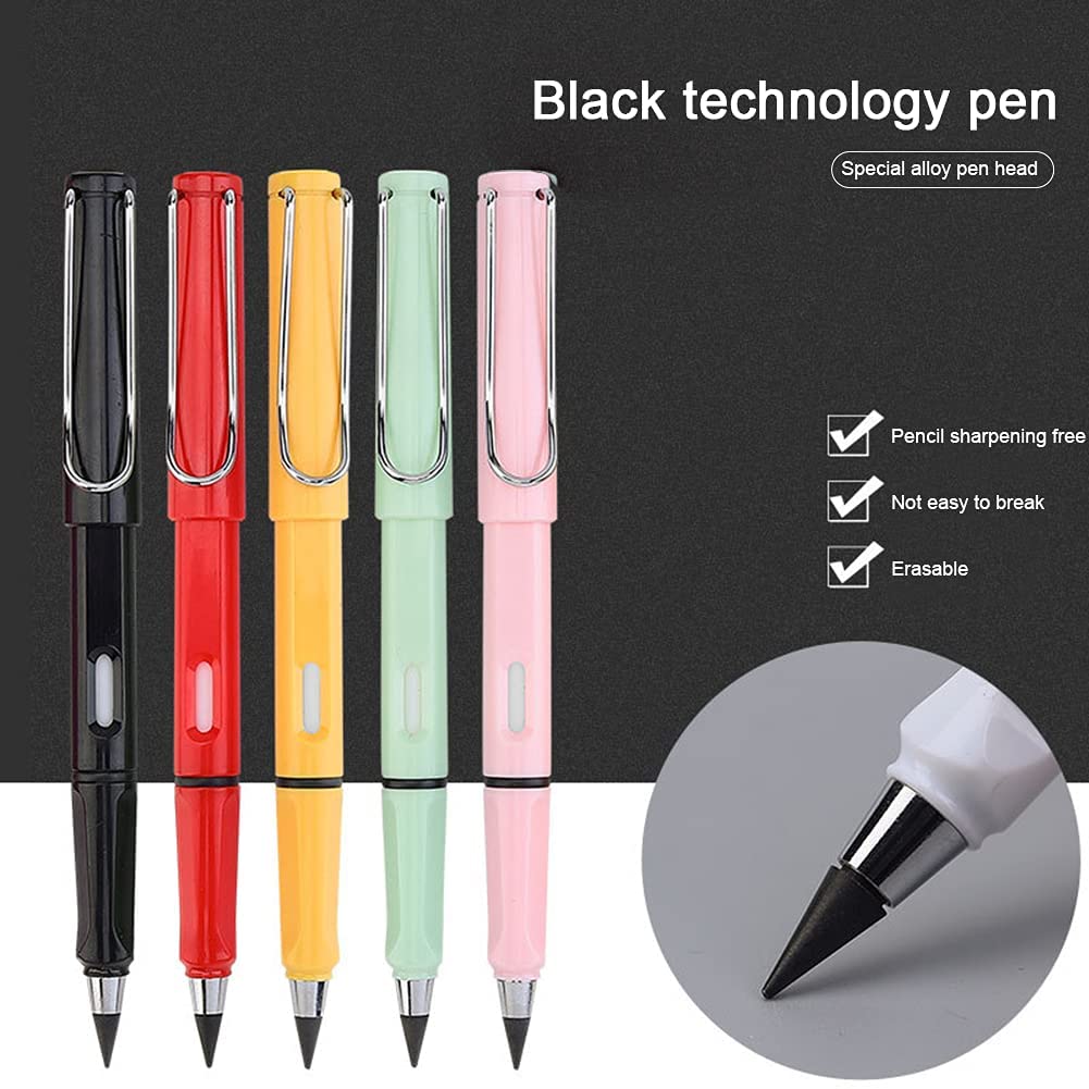 EverWrite: Pack of 4 Reusable Inkless Pencil – Everlasting Infinity Pencil with Eraser for Writing, Sketching & Drawing