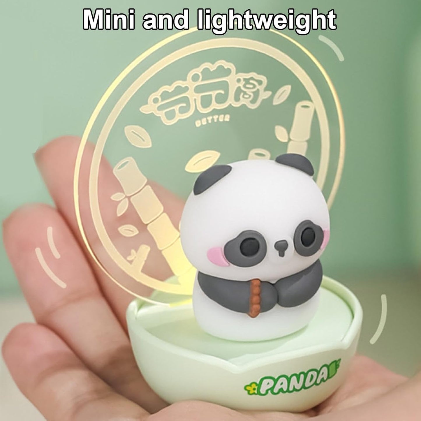 Bamboo: Panda LED Night Light with Rechargeable Battery, Soft Ambient Glow & Touch Control, Cute Bedside Lamp for Kids' Room & Nursery Décor