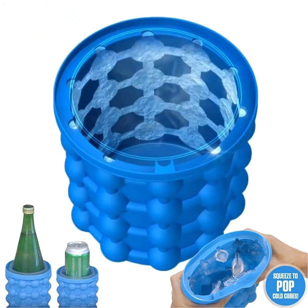 Chillix: 2-in-1 Silicone Ice Cube Bucket with Lid – Ice Tray & Storage Container for Freezers, Cocktails, Whiskey, Cold Beverages & Party Use