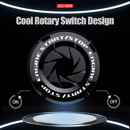 Ignitron: Engine Start/Stop Button Cover with Zinc Alloy Rotary Ring, Stylish Ignition Protector for Cars, SUVs & Motorcycles (Tungsten Gold Finish)