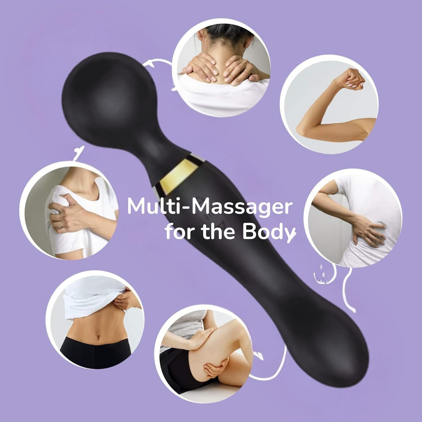 Vellura: Electric Full Body Massager Wand with Dual Heads & 10 Vibration Modes – Handheld Deep Tissue Relief for Neck, Back & Shoulder Pain