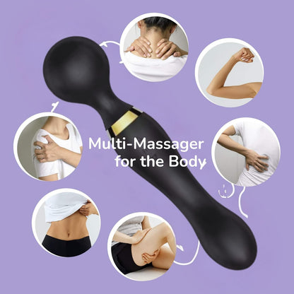 Vellura: Electric Full Body Massager Wand with Dual Heads & 10 Vibration Modes – Handheld Deep Tissue Relief for Neck, Back & Shoulder Pain