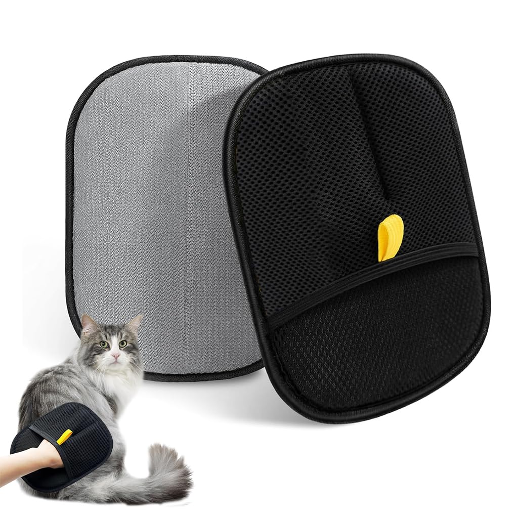 FurFree: Pack of 2 Reusable Electrostatic Pet Hair Removal Glove for Furniture, Carpets, Clothing & Car Seats