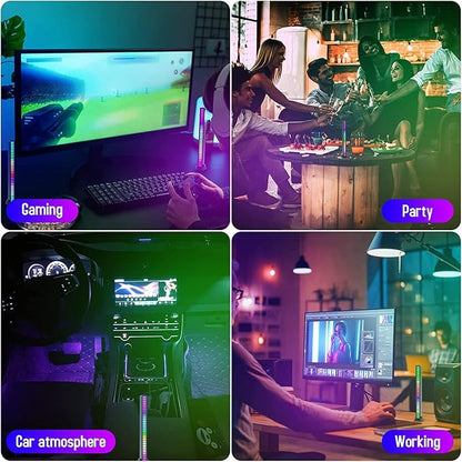 VibEQ: Sound Reactive RGB Light Bar, USB-C with In-built Mic & 32 Patterns, LED Strip for Car, Desk, Studio & Gaming Room