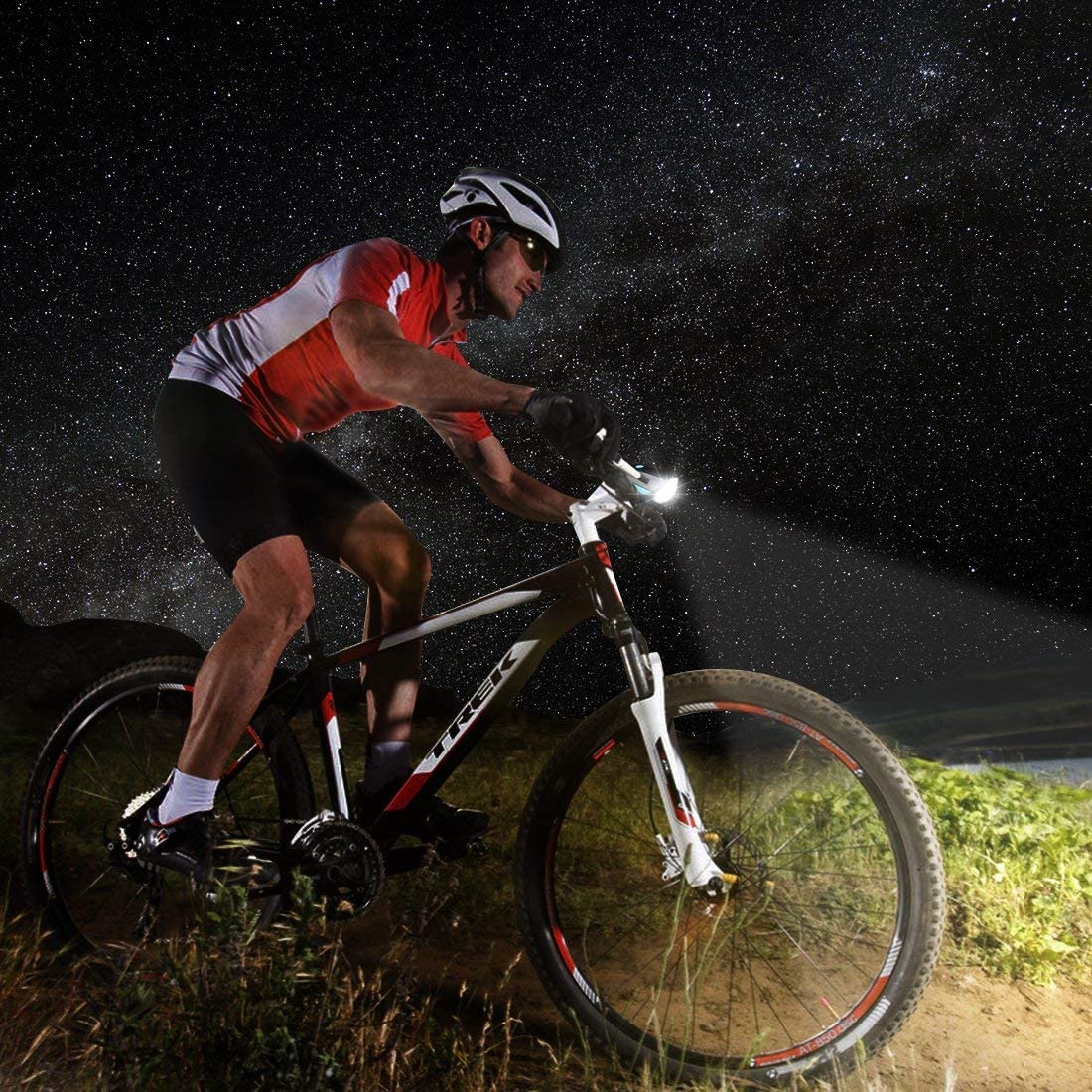 BikeMate: 2-in-1 Rechargeable Bicycle Light with Horn, Waterproof LED Headlamp with 3 Light Modes & 140dB Bike Bell for Night Rides & Cycling Safety