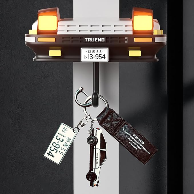Headlite: Car Bumper Keychain Holder with LED Headlight & Blinkers, Wall Mount & LED Lights, Unique Retro Car Design for Entryway, Living Room, Office & Gift for Car Lovers