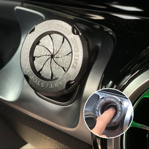 Ignitron: Engine Start/Stop Button Cover with Zinc Alloy Rotary Ring, Stylish Ignition Protector for Cars, SUVs & Motorcycles (Tungsten Gold Finish)