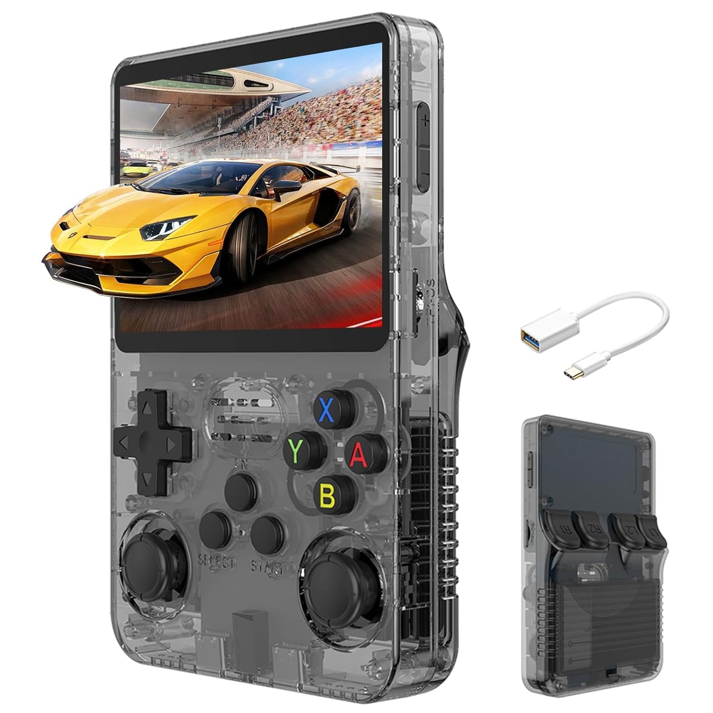 BitX: R36S Handheld Game Console with 3.5" IPS Display – 10,000+ Preloaded Games, Dual TF Support, Rechargeable Battery & Ergonomic Design for Semi-Retro Games