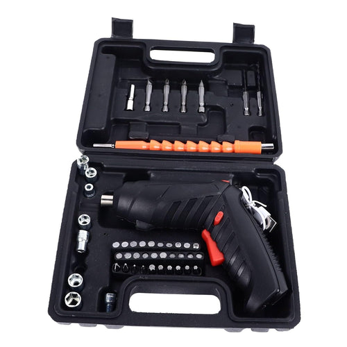 ToolKit: Cordless Electric Screwdriver Kit (47-Piece Set), 4.2V Rechargeable Portable Drill with USB Charging, 3.2Nm Torque for Home Repair & DIY